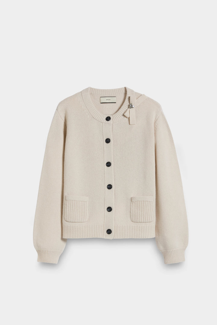 Puffy Sleeve Knit Cardigan