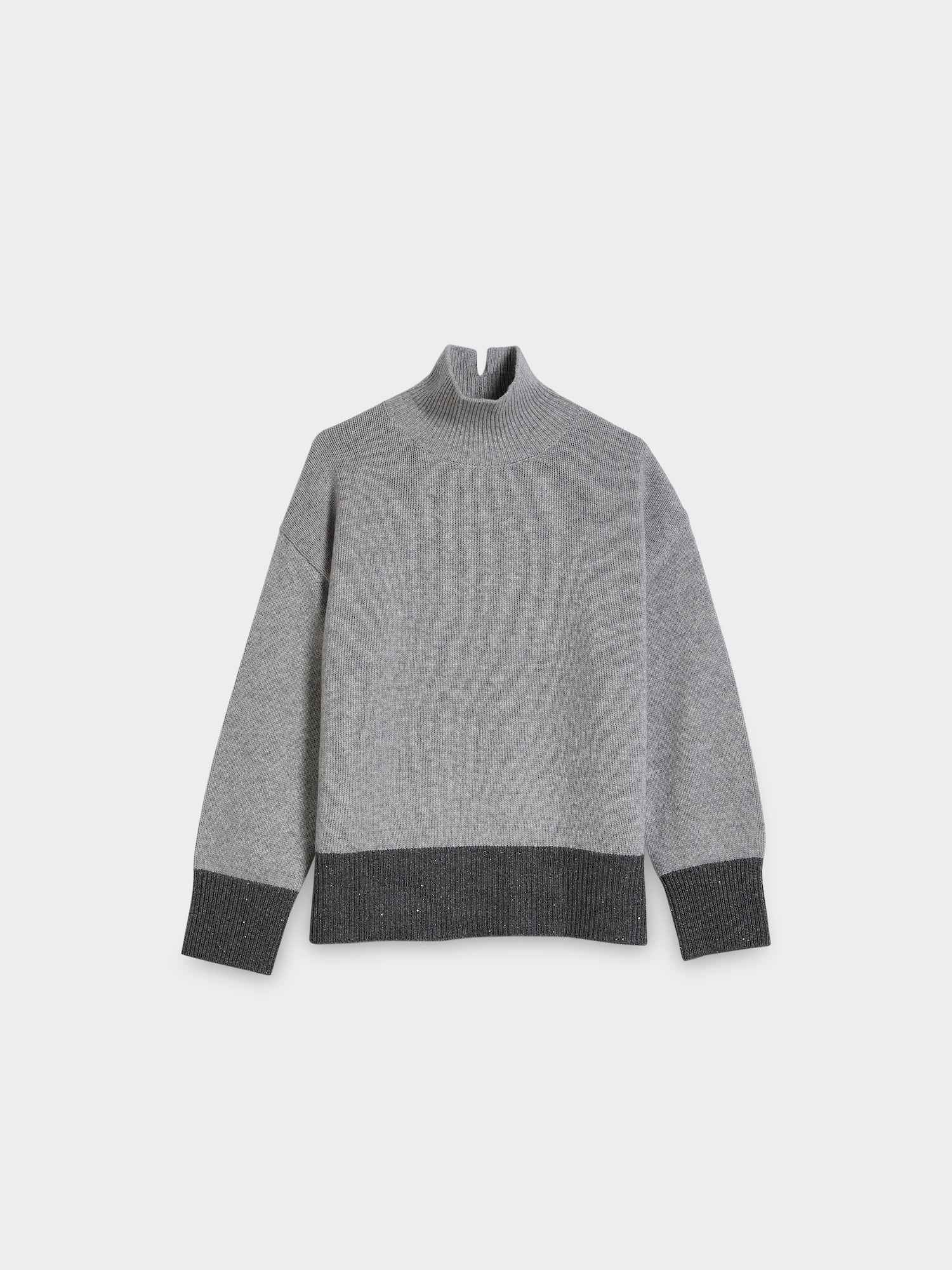 Rib Contrast Knit Sweater