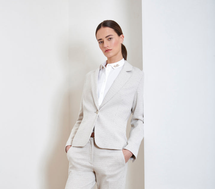 Blouse with Brooch Detail