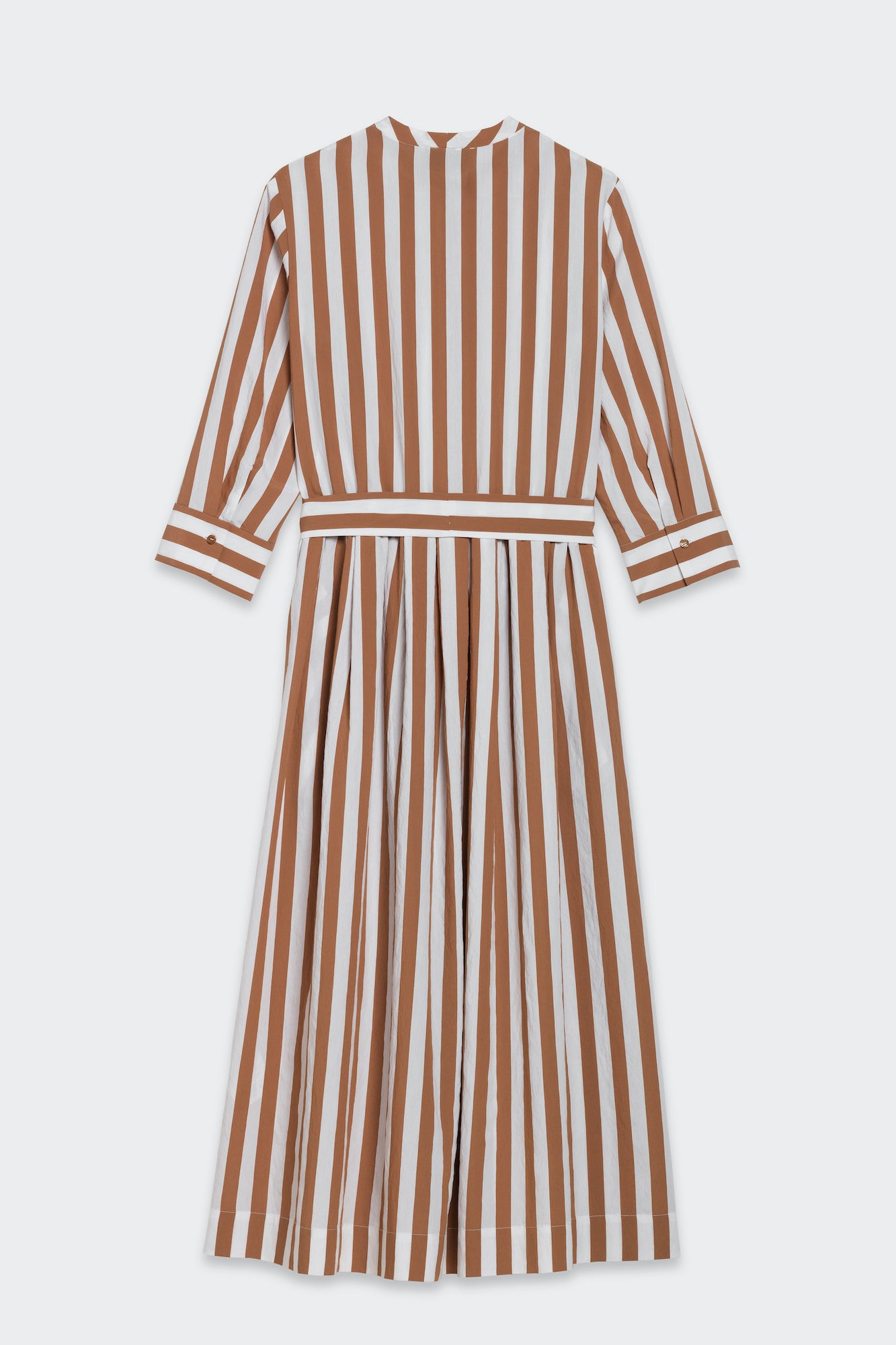 Striped Round Neck Long Dress back 