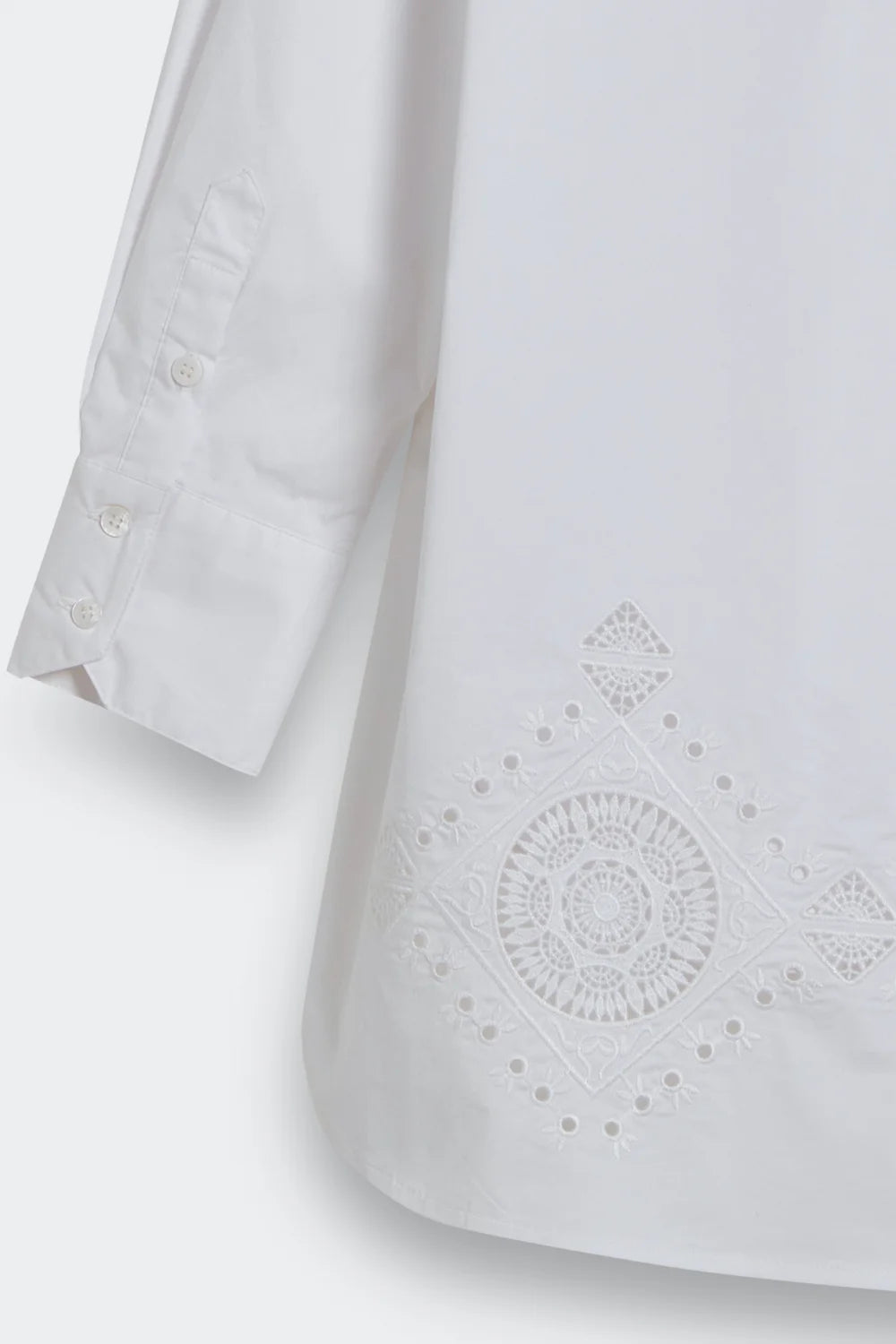 broderie cotton shirt detail