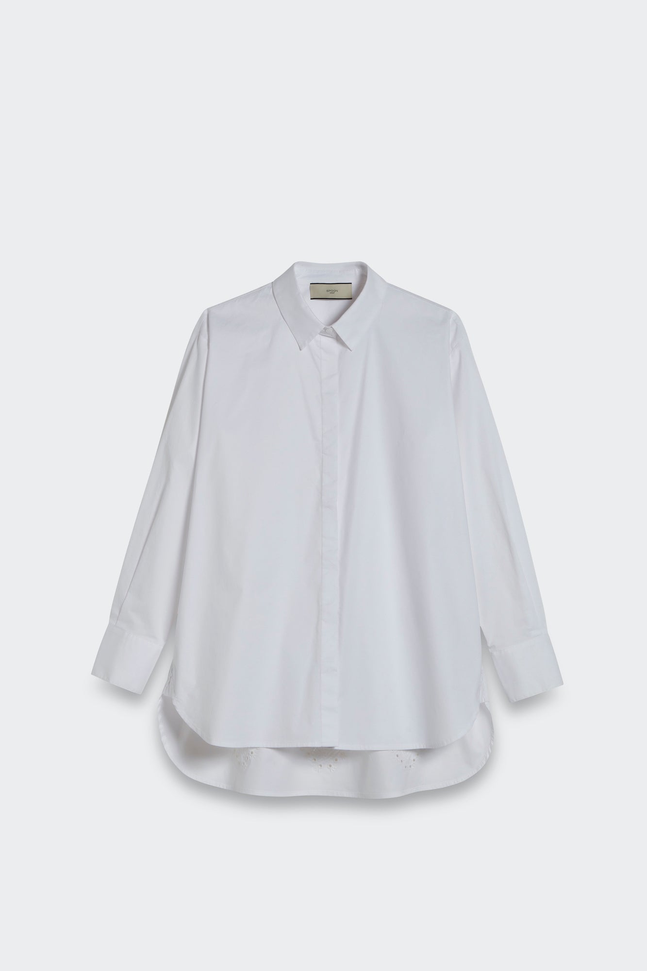 broderie cotton shirt front