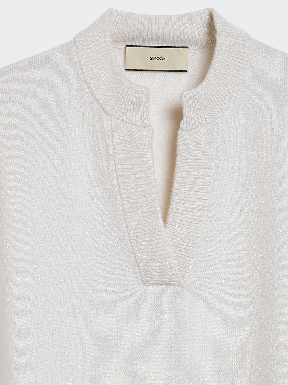 cashmere polo slip over with v neck detail