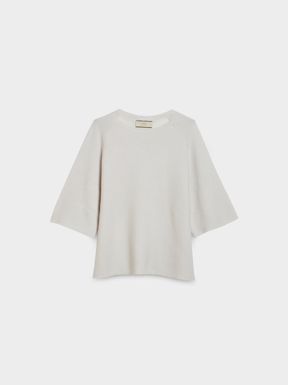 cashmere t-shirt with turned up sleeves cloud