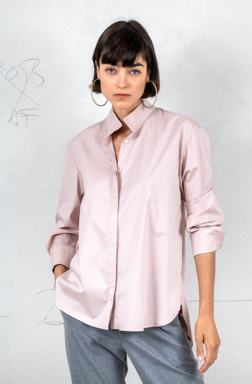 cotton blouse with minimalistic details