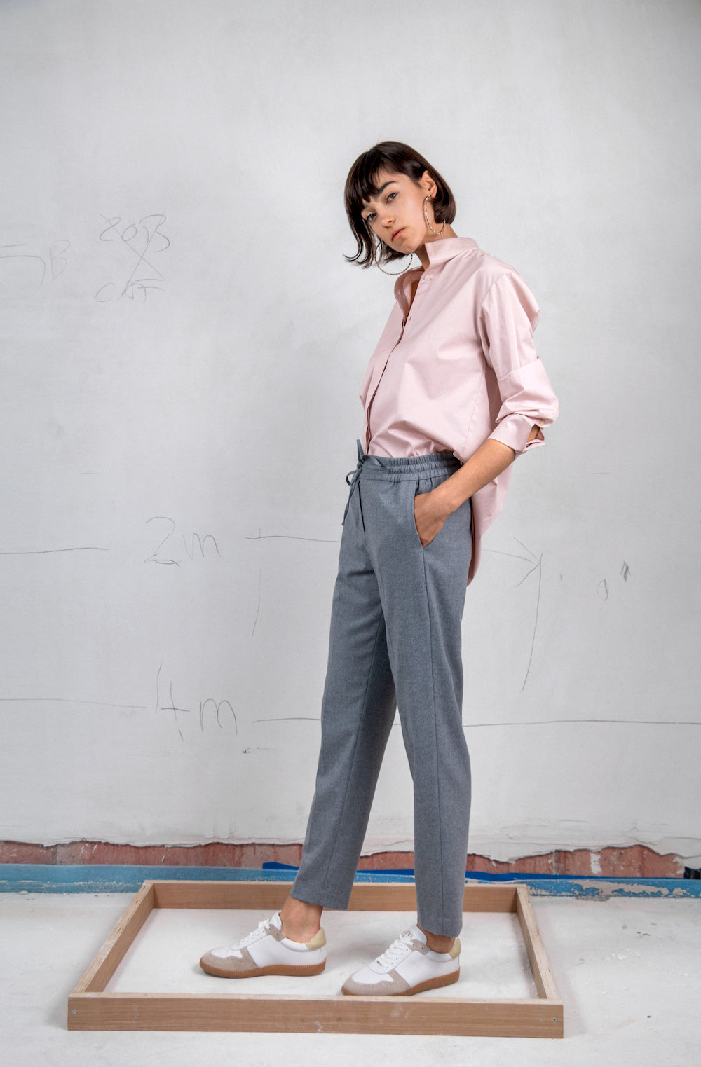 cotton blouse with minimalistic details model
