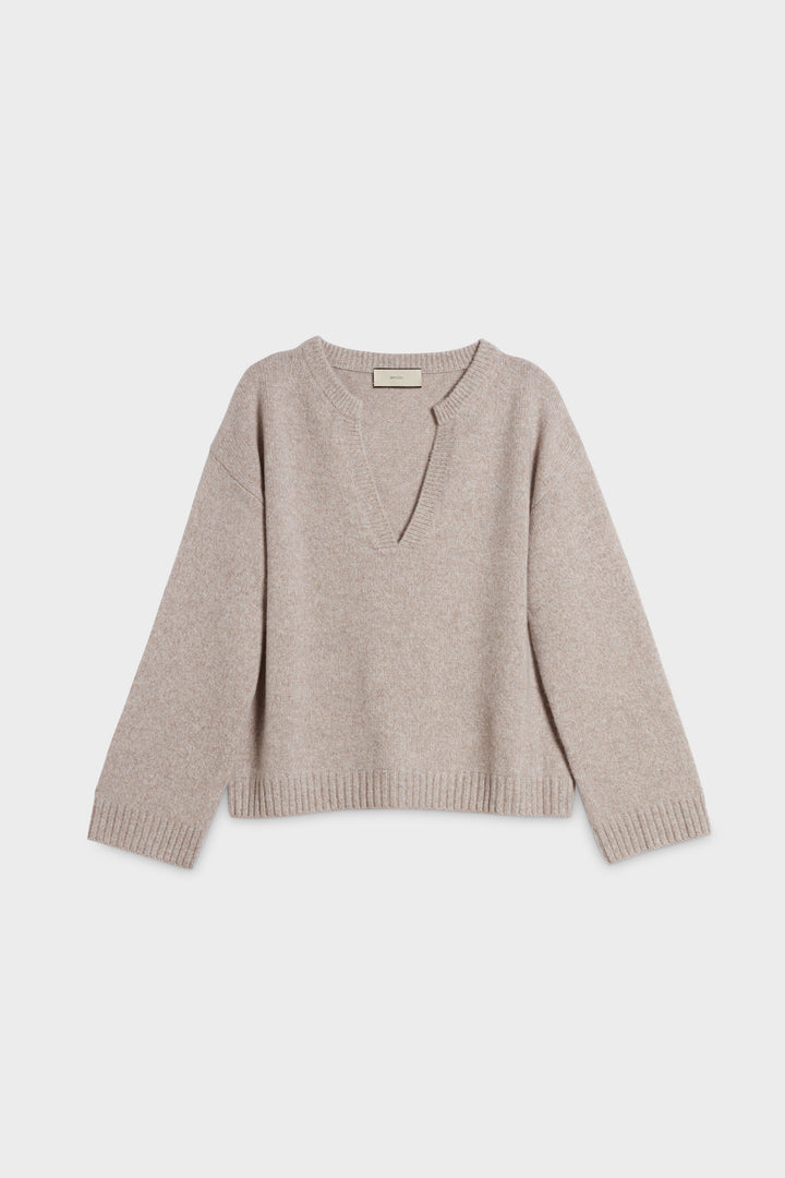 deep neck cashmere sweater front