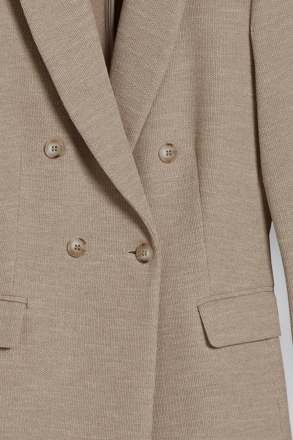 double breasted blazer toffee detail