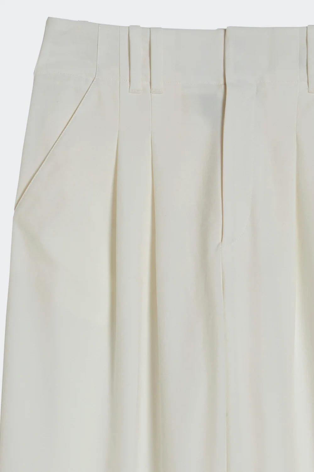 double pleated pants detail