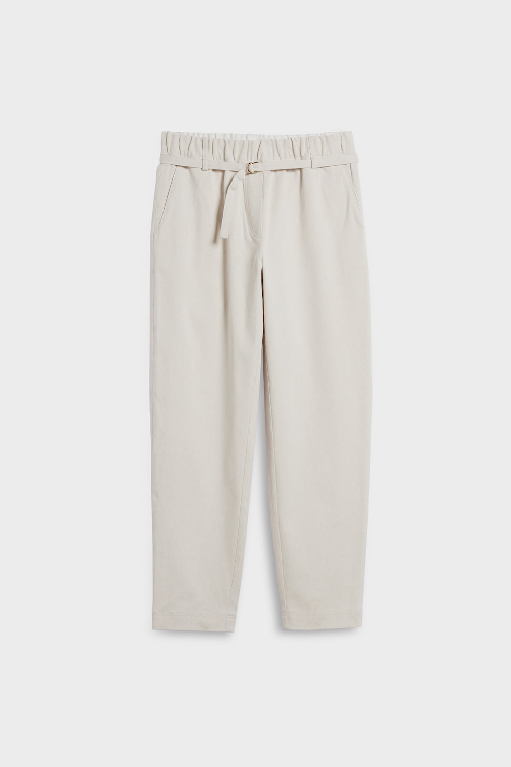 dril pants with elegant belt front