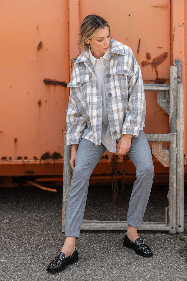 Elastic Turn-Up Flannel Pants - SPOON