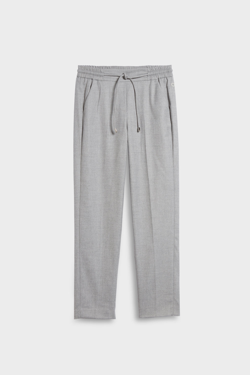 flannel pants with faux leather strings front