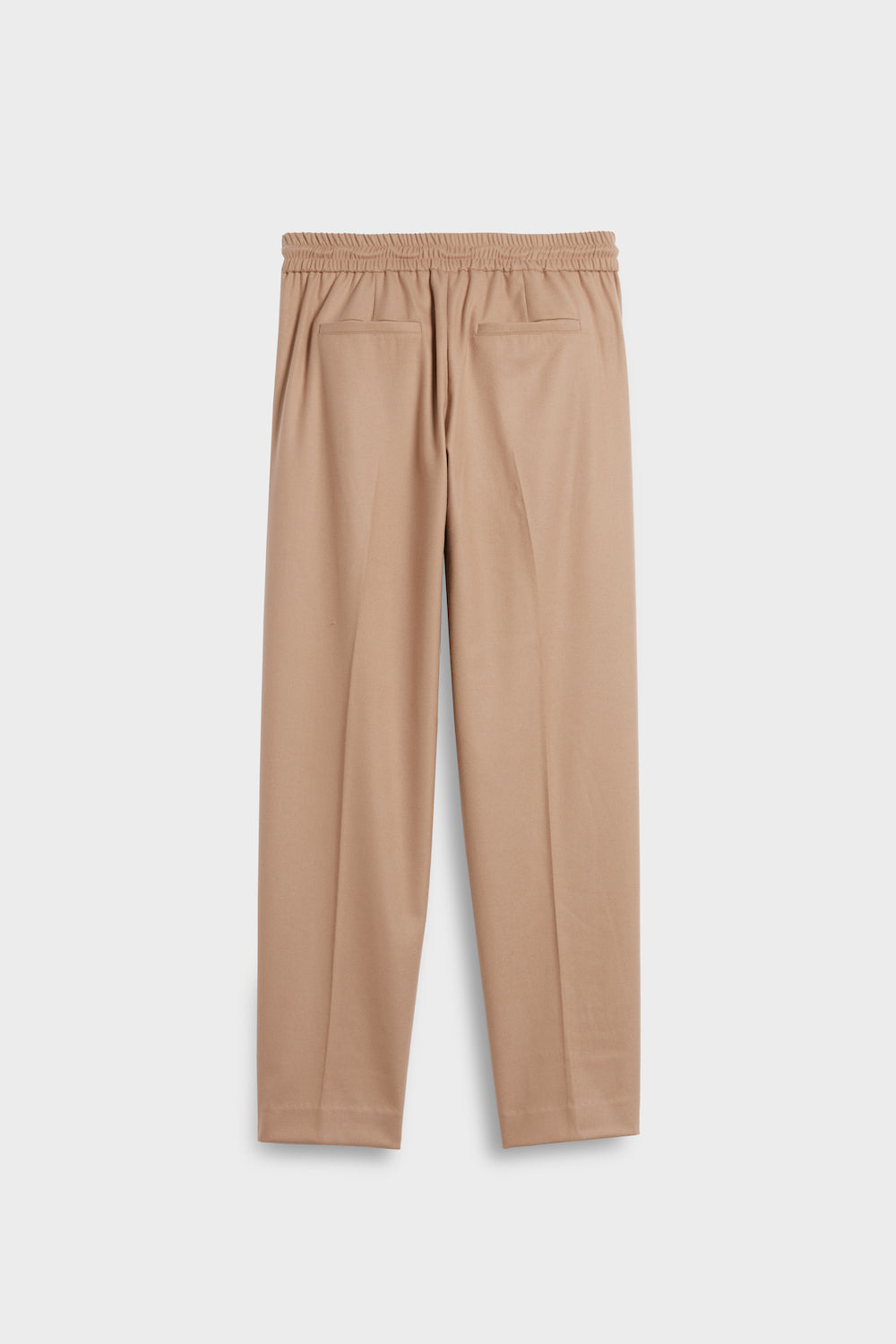 flannel pants with faux leather strings toffee back