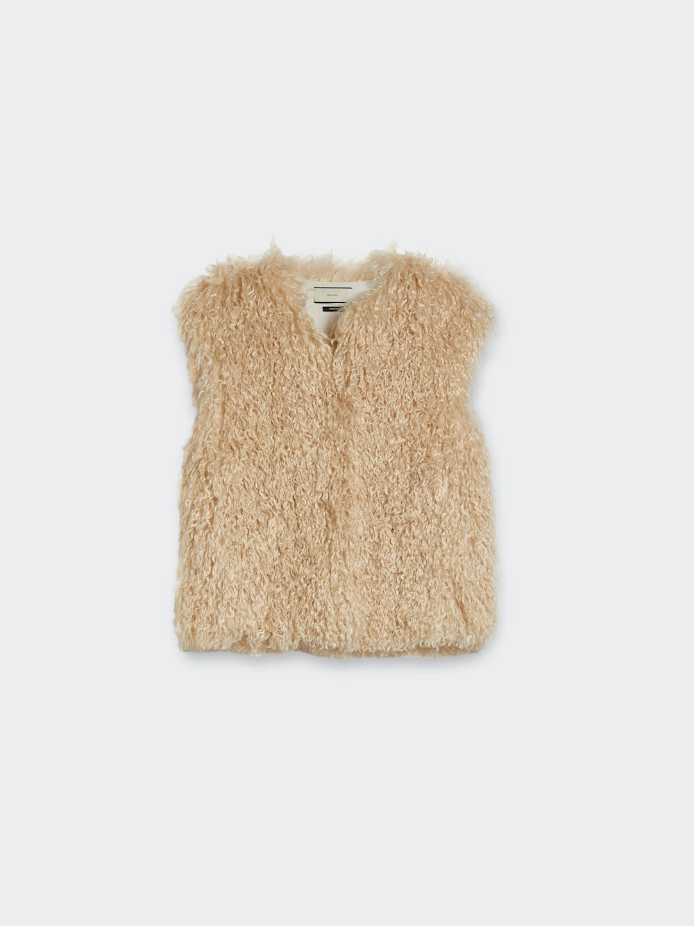 fluffy faux fur vest front