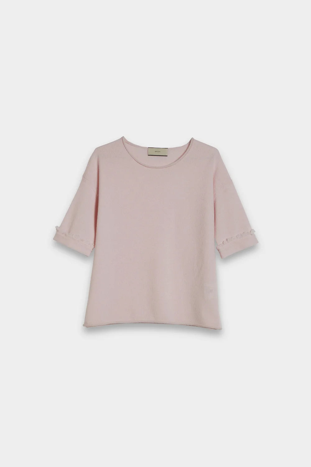 fringe short sleeve cashmere rose front