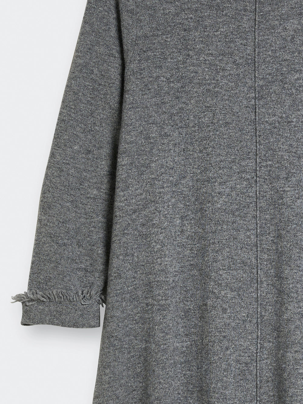 fringes wool cashmere dress grey detail