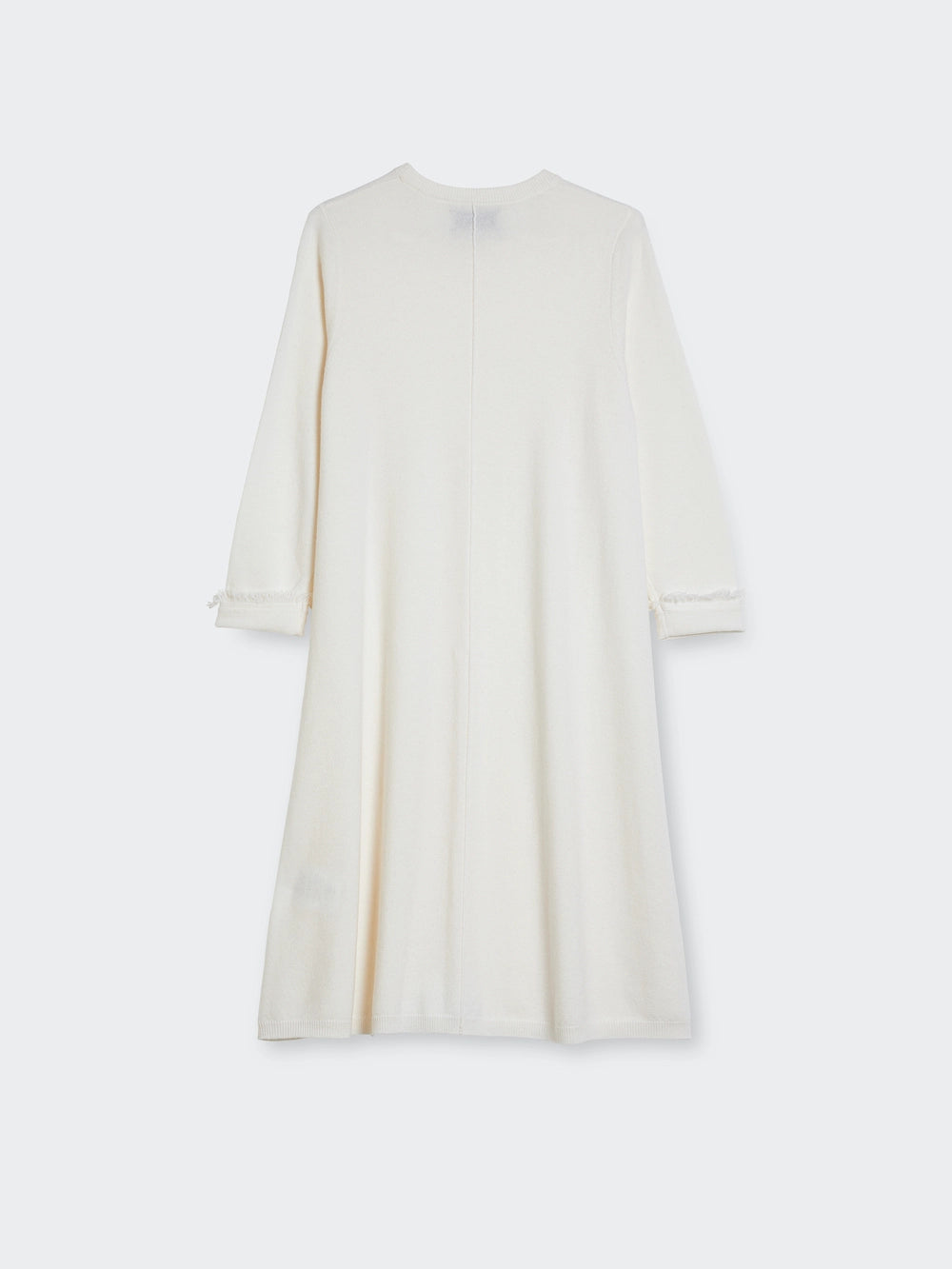 fringes wool cashmere dress white back