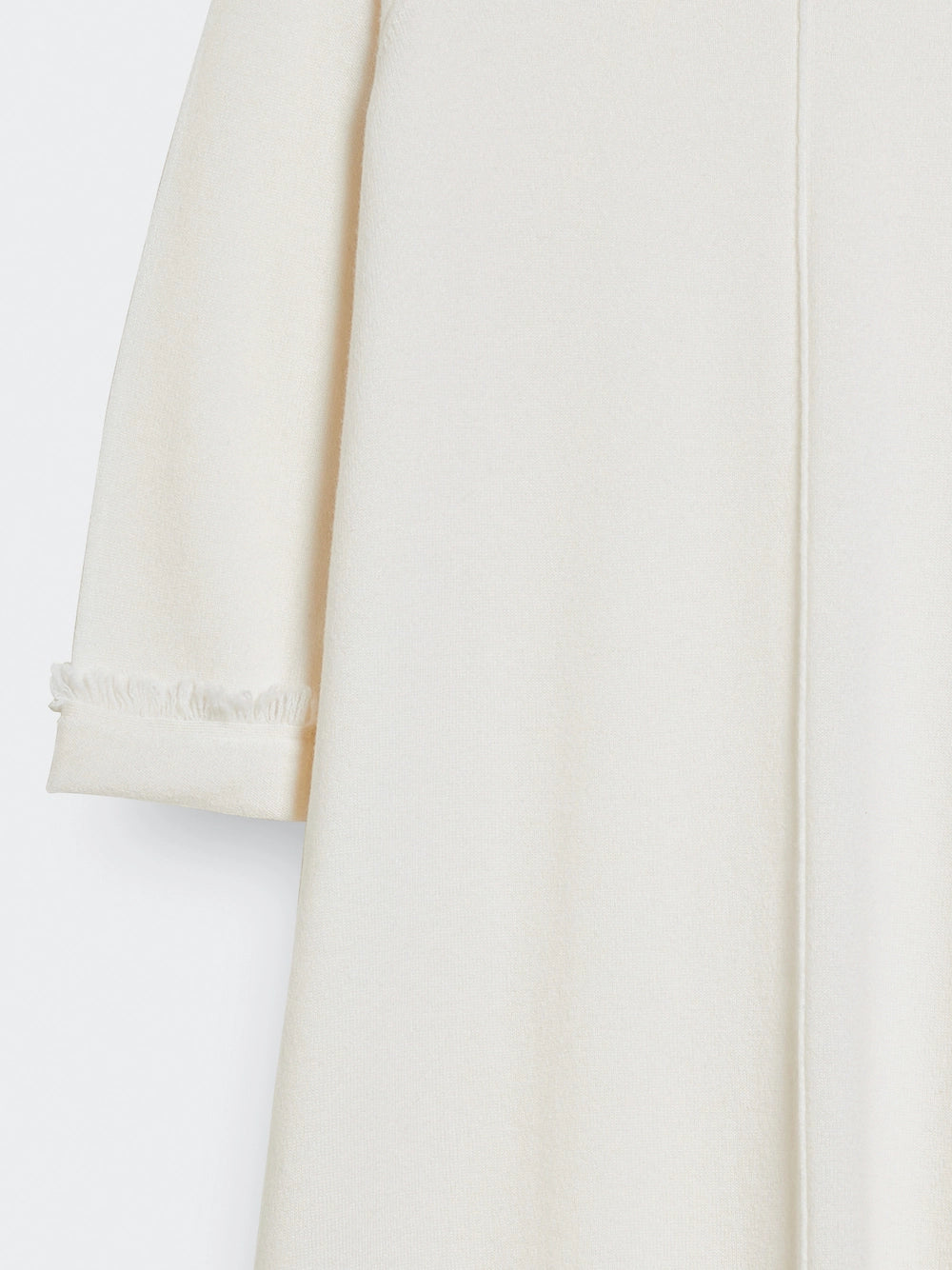 fringes wool cashmere dress white detail