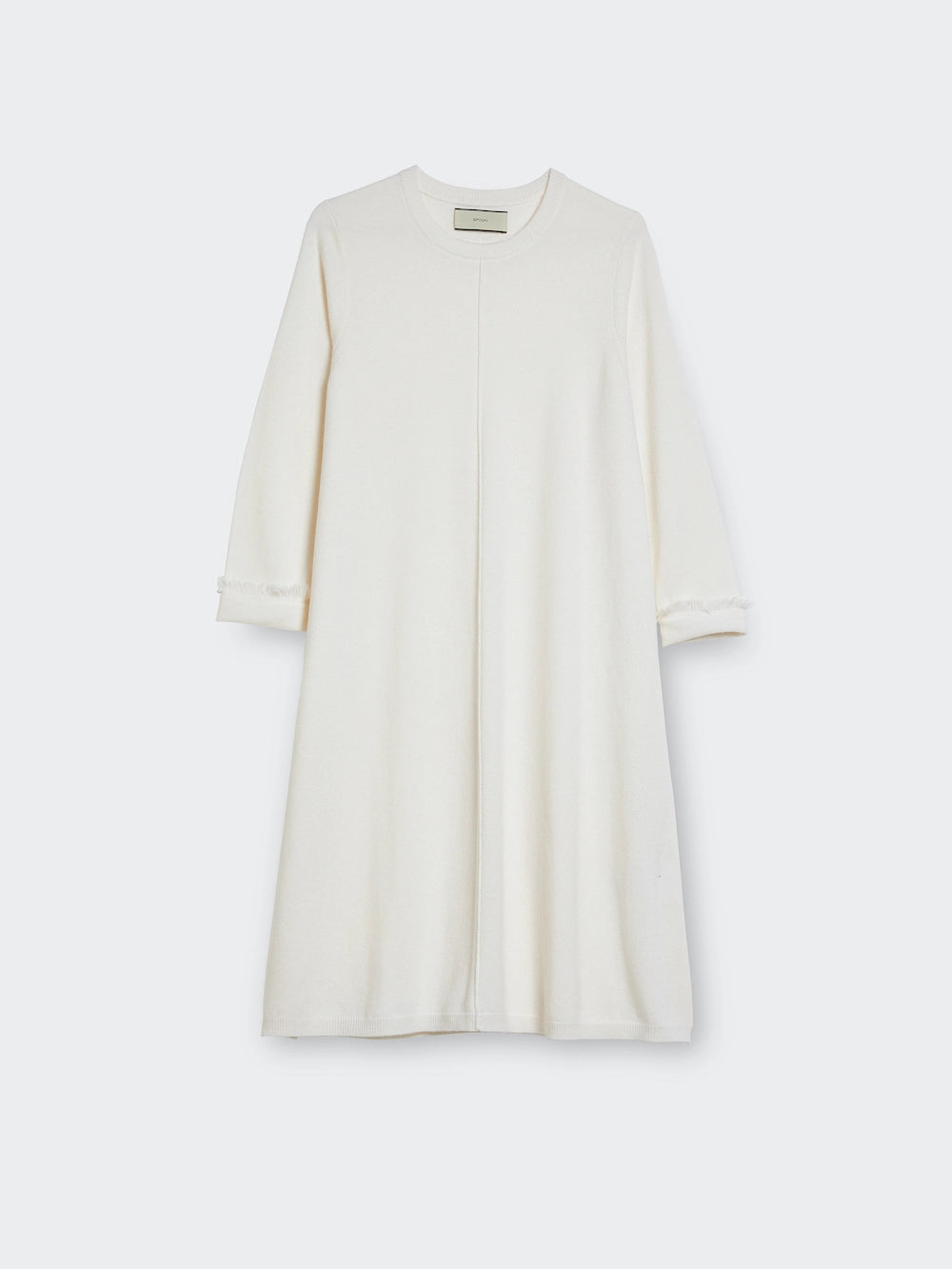 fringes wool cashmere dress white front