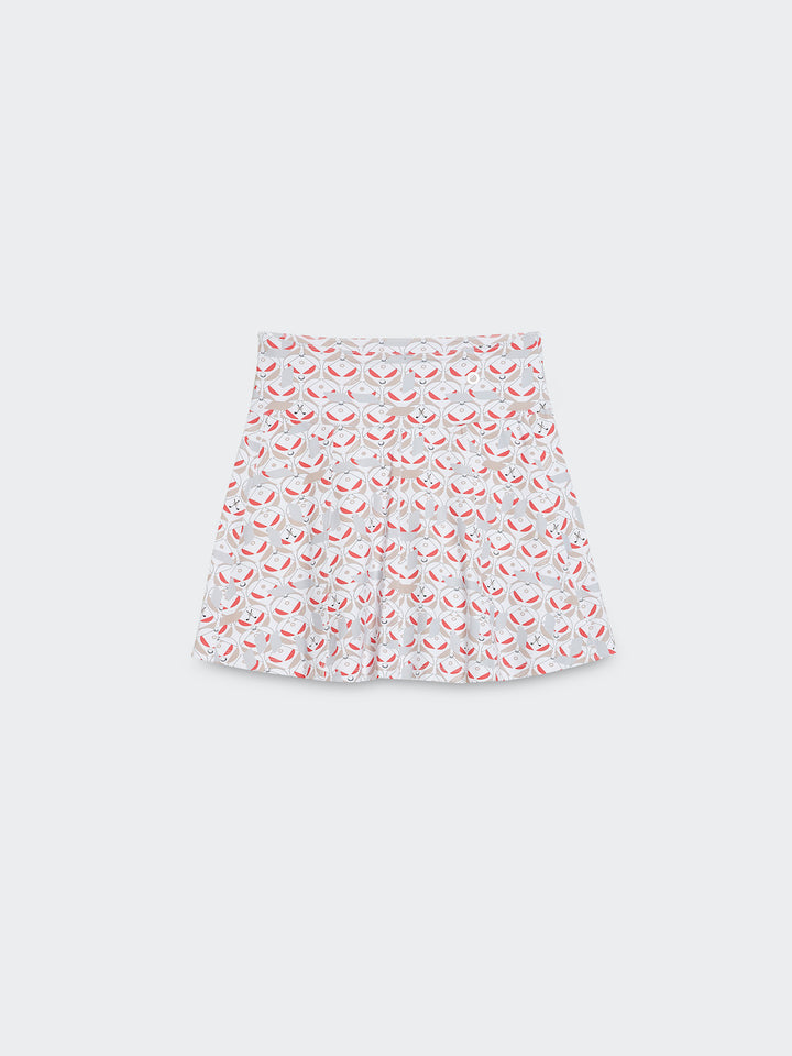 geo- print skort with back pocket