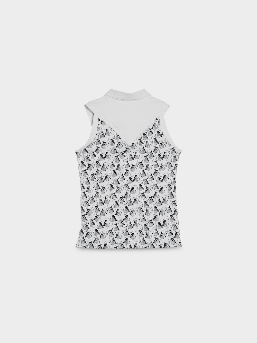 girl print triangle polo top back