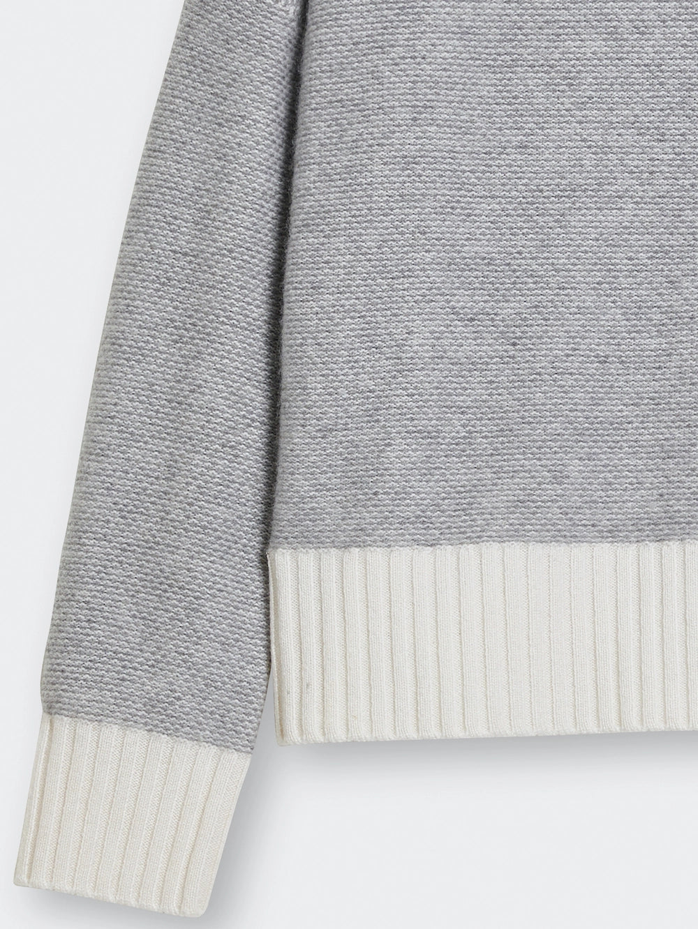 high neck cashmere sweater grey detail