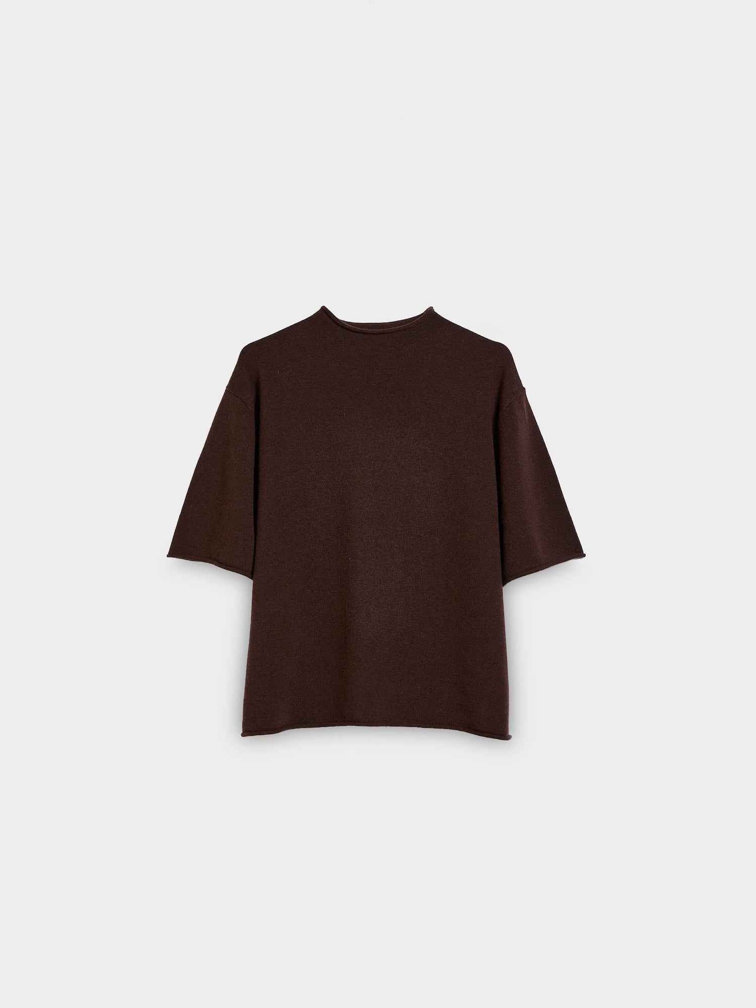 Thin Roll Edge Knit T-Shirt