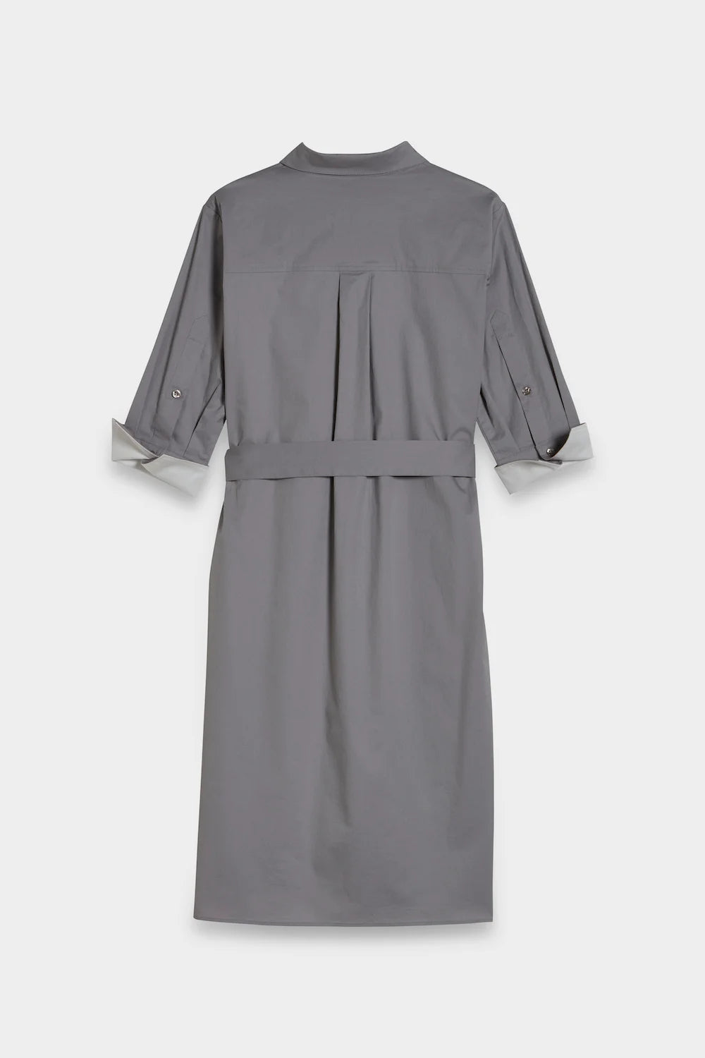 long poplin shirt dress grey back