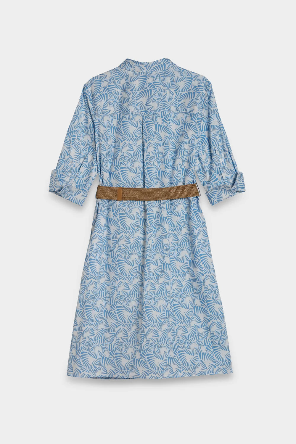 long print poplin shirt dress back