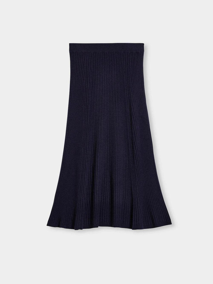 Long Wool- Cashmere Rib Skirt - SPOON