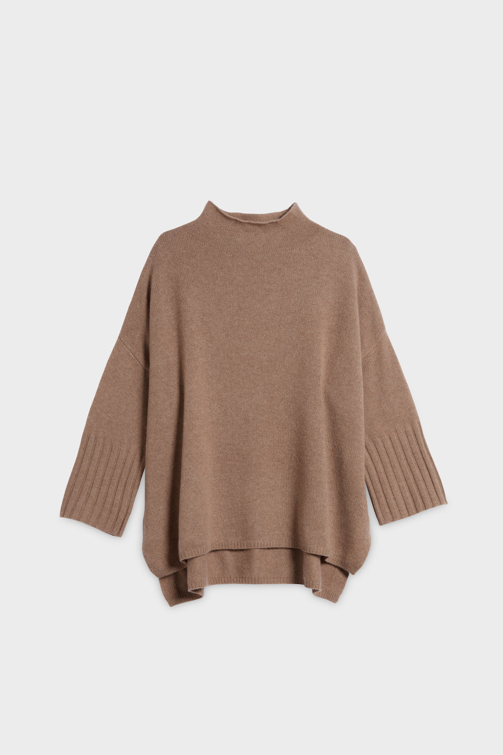 oversize bold rib cashmere sweater front