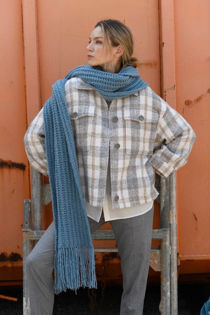 Oversized Bouclé Check Jacket - SPOON