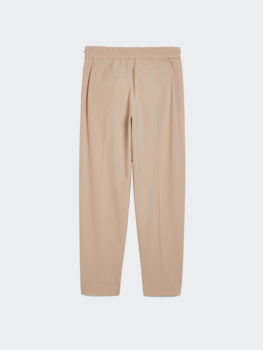 pants with faux leather strings beige back