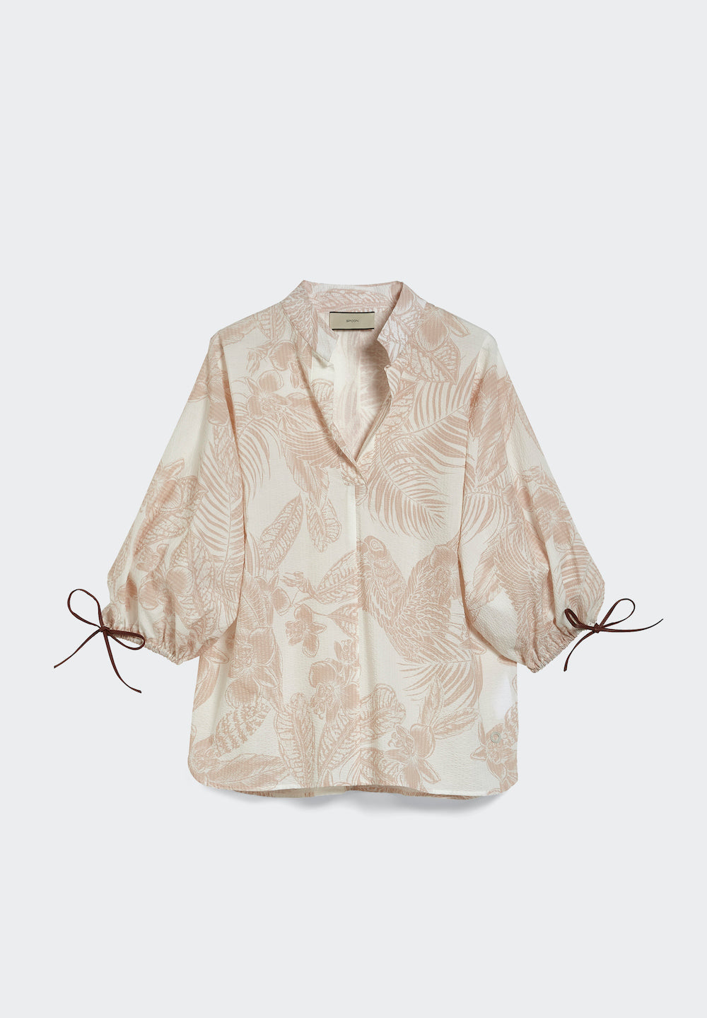 Printed Blouse with Strings - SPOON