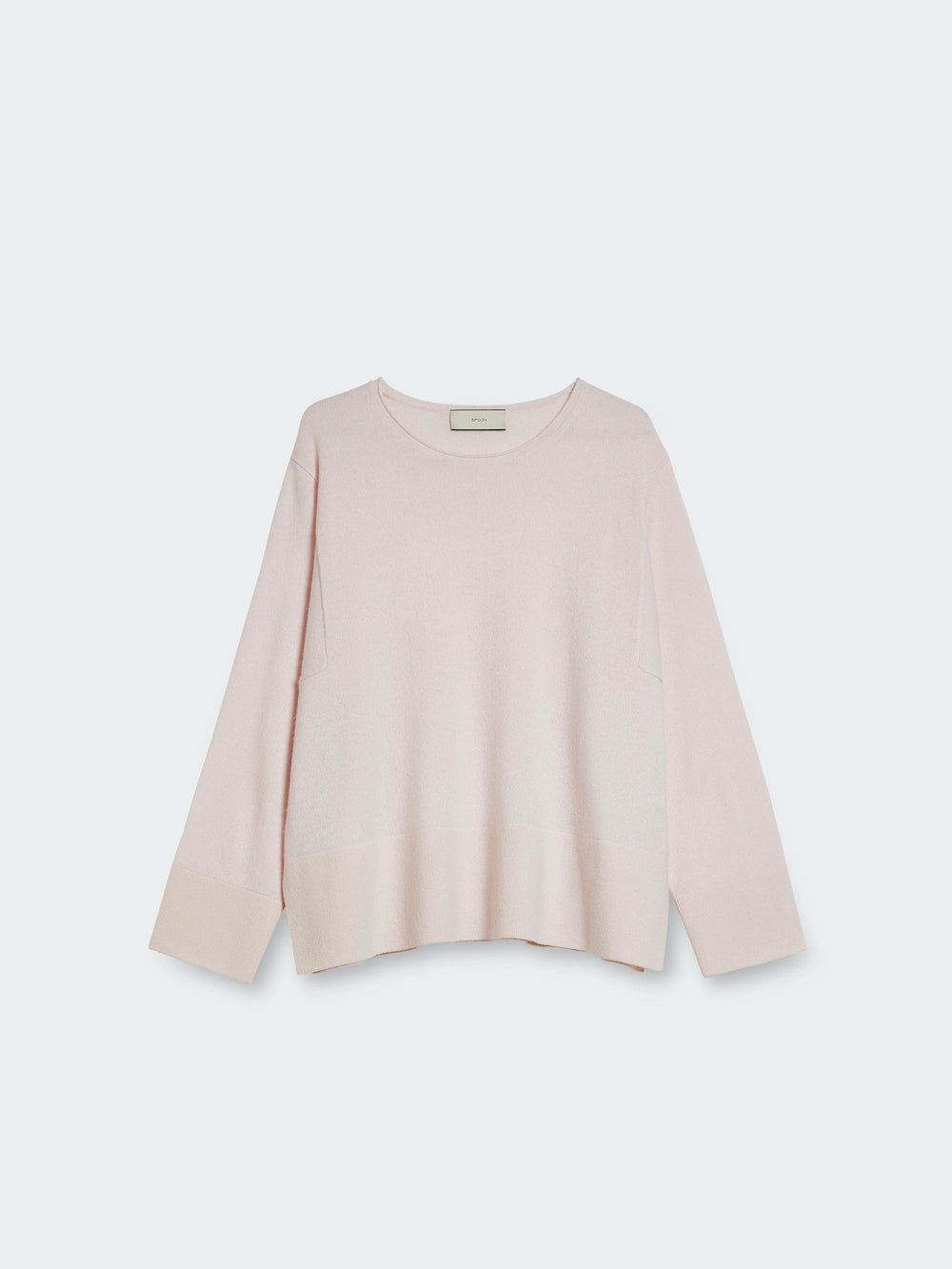 reversed seam cashmere sweater pale powder  front