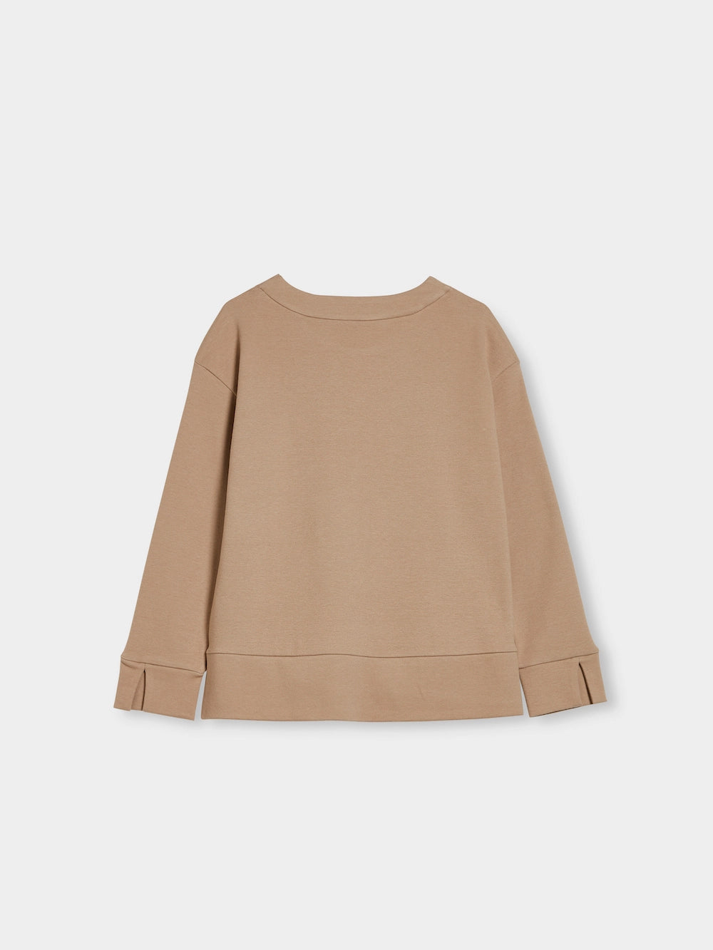 round neck jersey sweater beige back