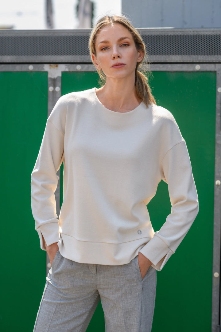 round neck jersey sweater crema main