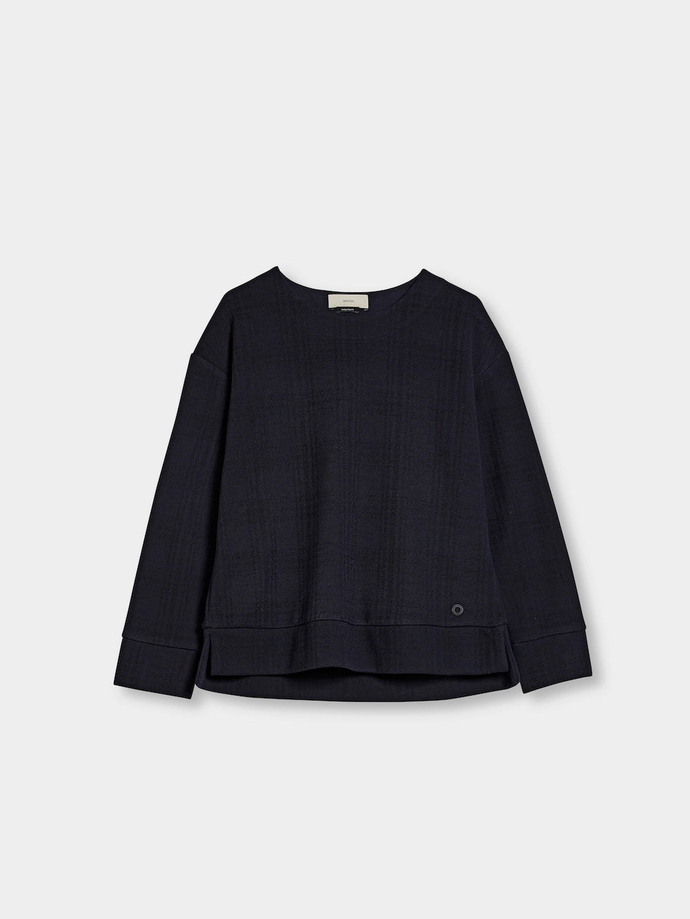 round neck jersey sweater navy front