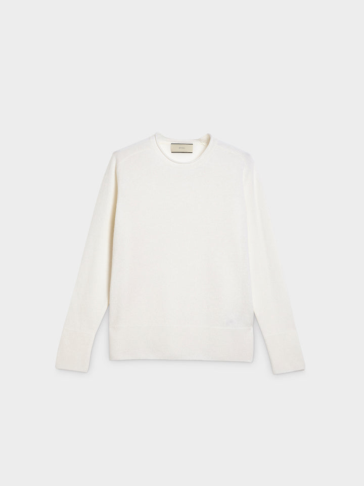 round neck cashmere sweater white