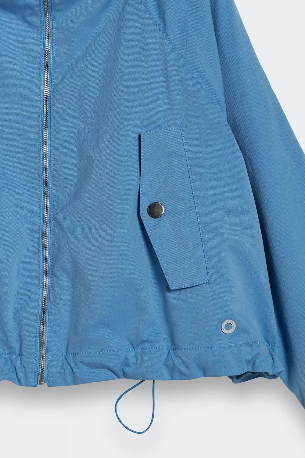 short hoodie parka blue detail