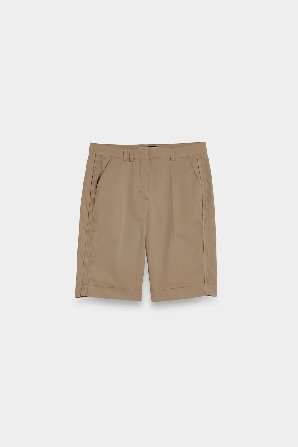 side piping shorts beige front