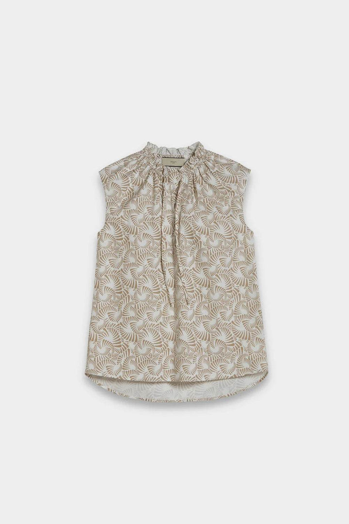 Sleeveless Print Poplin Blouse - SPOON