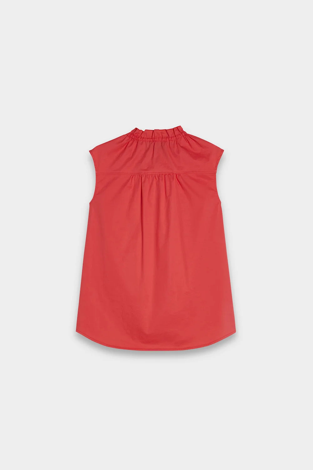 sleeveless poplin blouse coral back