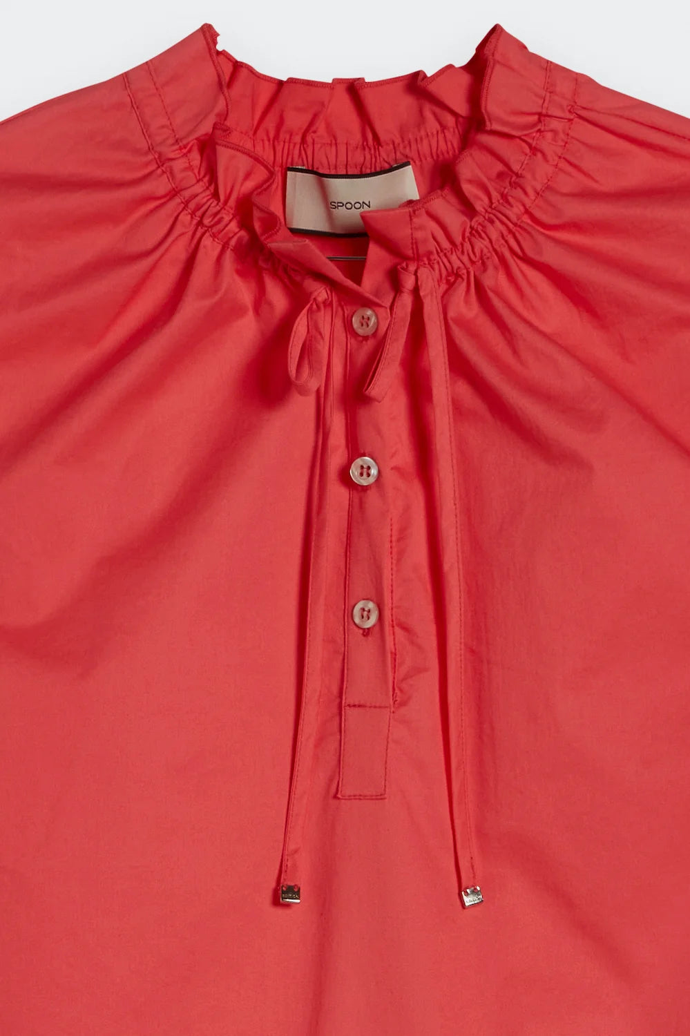 sleeveless poplin blouse coral back