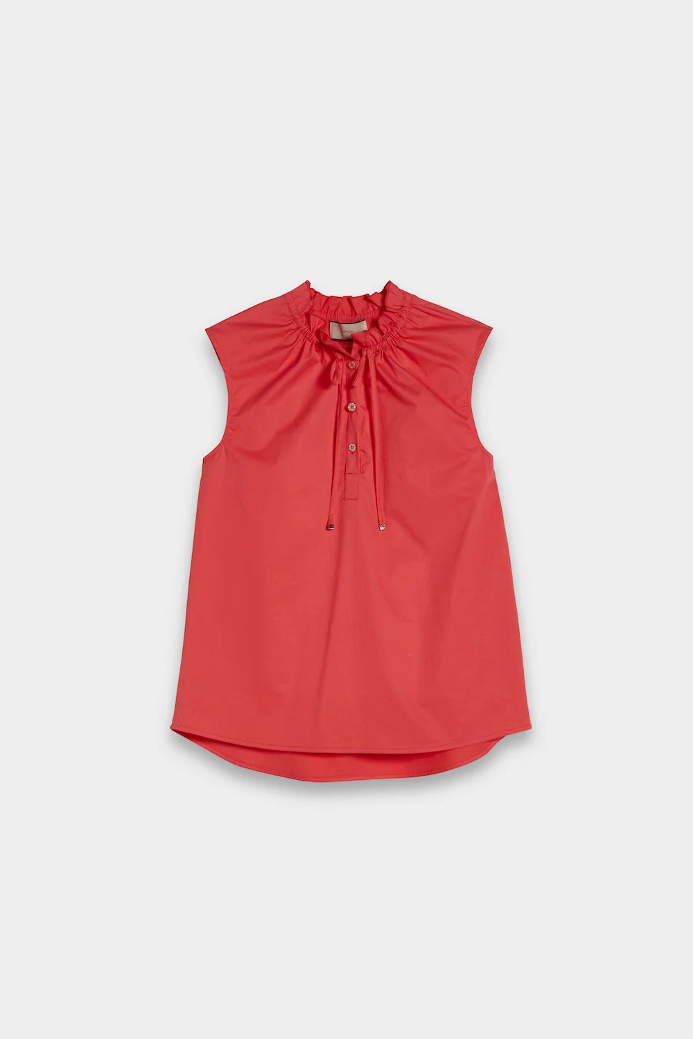 sleeveless poplin blouse coral