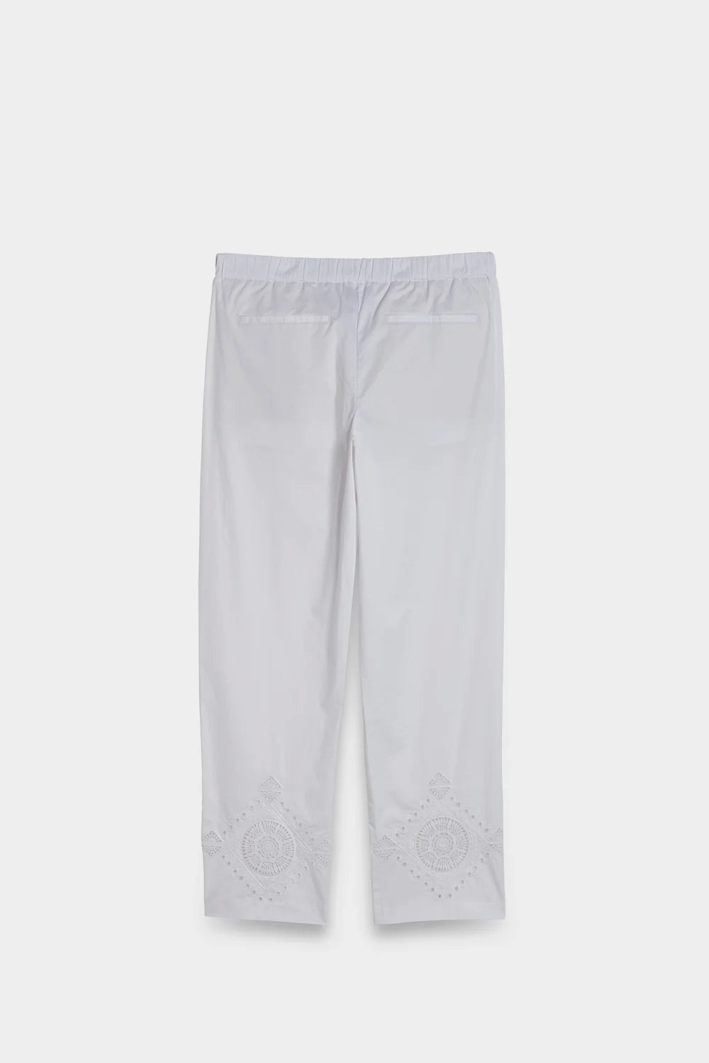 slip-on broderie cotton pants back