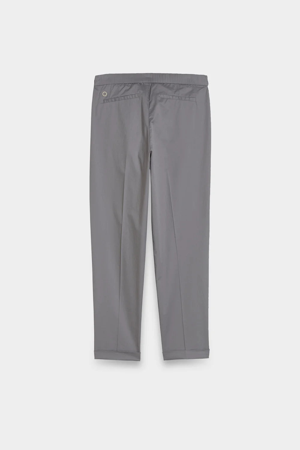 slip-on cotton poplin pants grey back