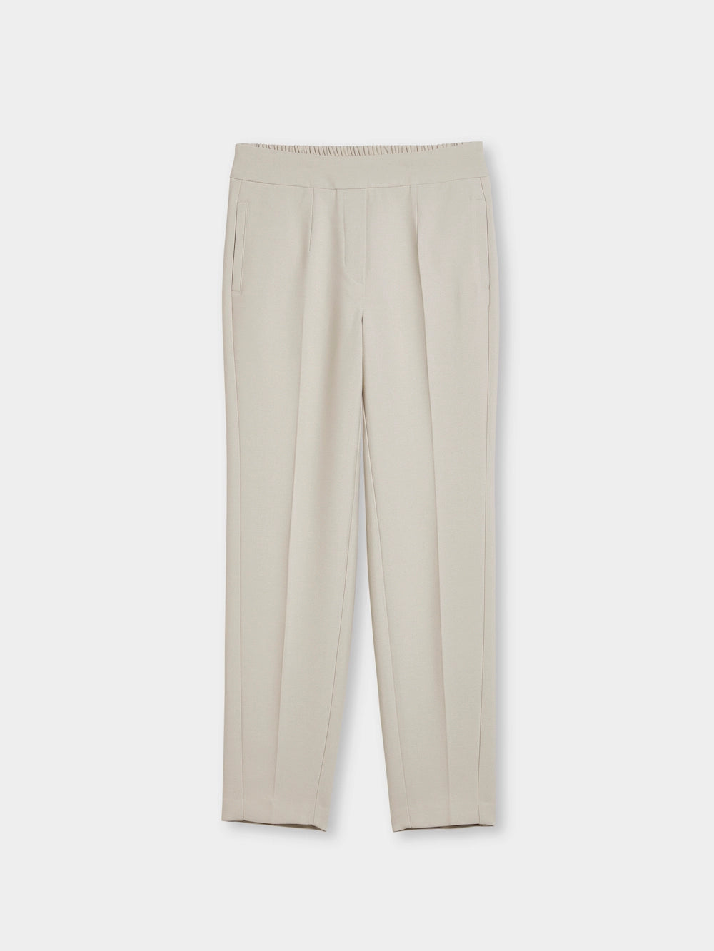 slip on tight pants beige front