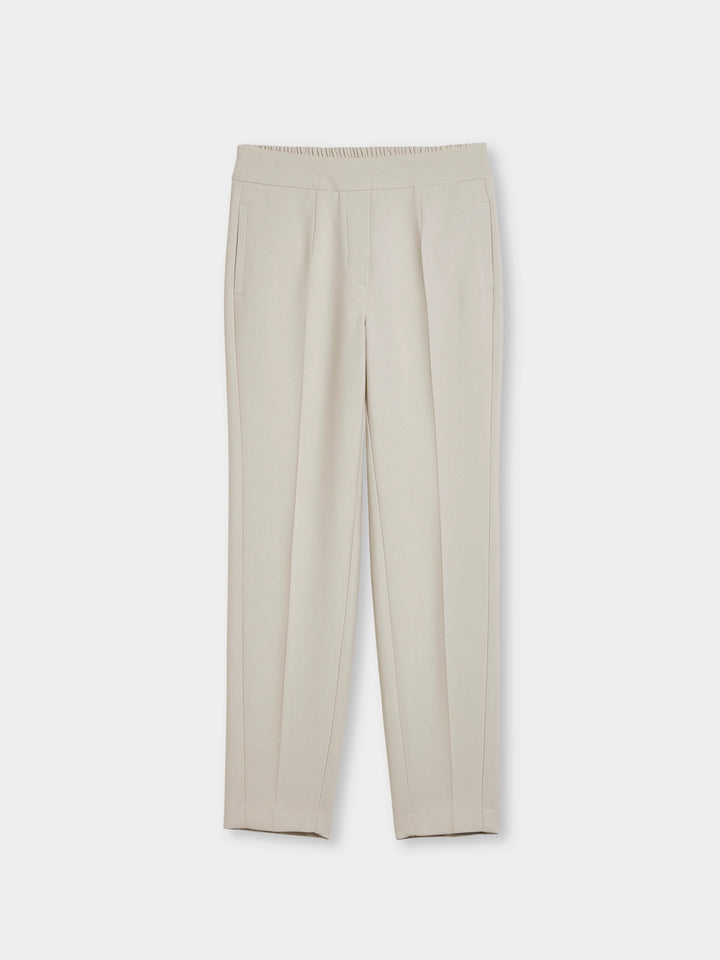 slip on tight pants beige front