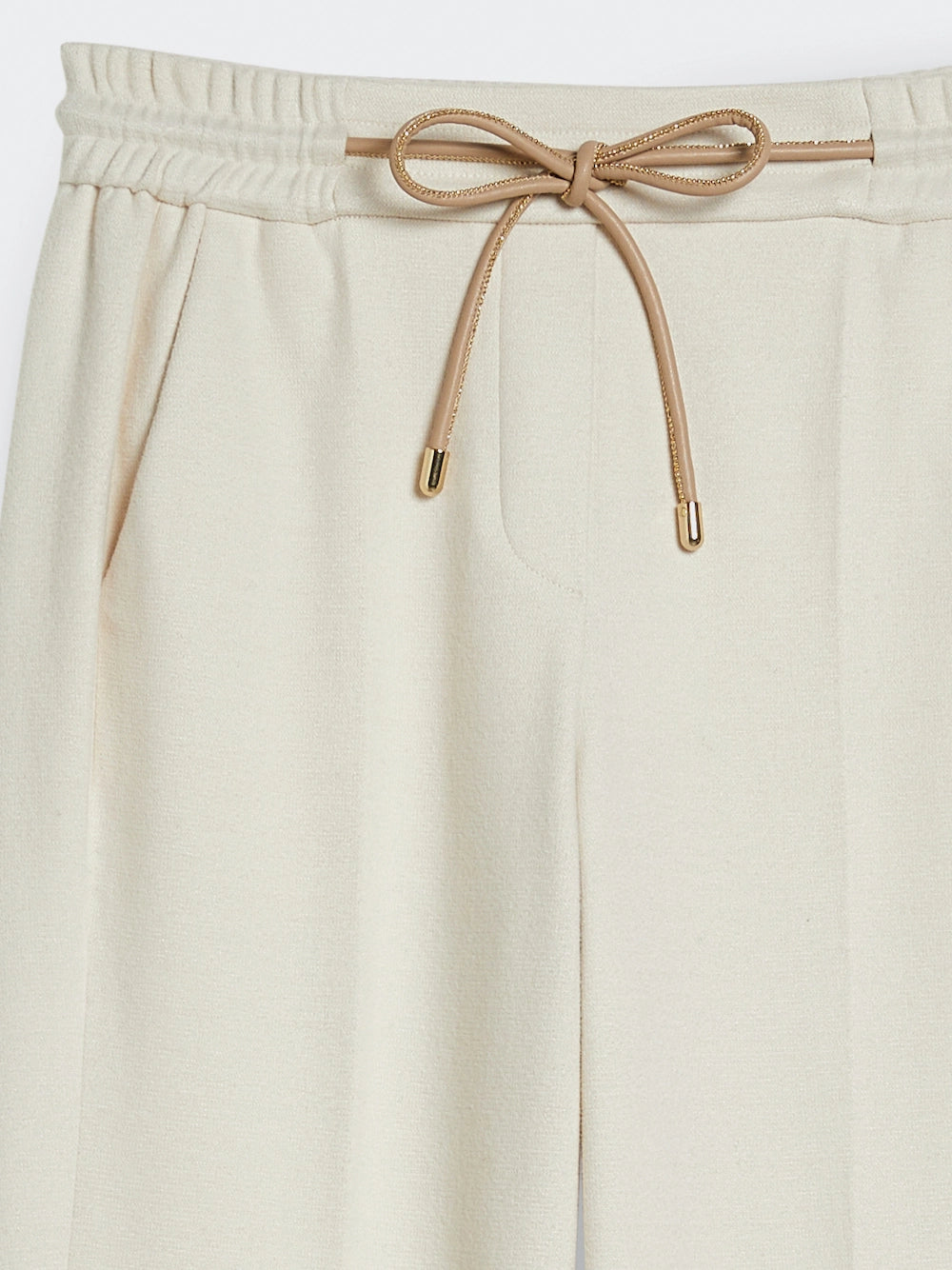 straight string pants crema detail